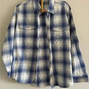 Old Navy Blue and White Plaid Button Down Shirt